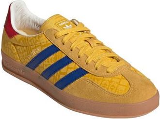 adidas Gazelle Indoor Sneaker in Gold/Power Blue/Team Red at Nordstrom, Size 7 Womens