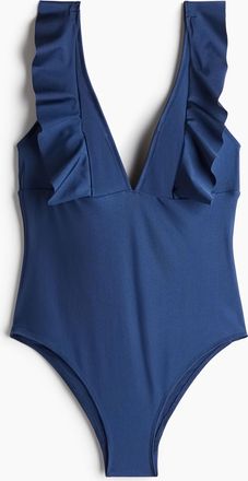 H&M Badeanzug mit wattierten Cups - Blue