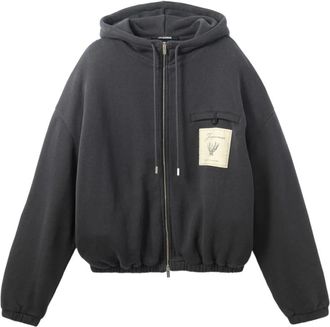 Jacquemus Sweatshirt met ritssluiting - Heren - Vesten met rits - Grijs - M - Katoen - Hoodies & sweatvesten