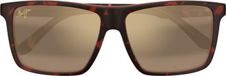 Maui Jim Mamalu Bay 60mm Polarized Square Sunglasses in Cherry Tortoise at Nordstrom