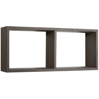 OEM Estante Rectangular De Pared 2 Compartimentos Mod. Morgana Roble Oscuro