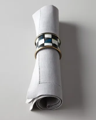 MacKenzie-Childs Four Courtly Check Napkin Rings