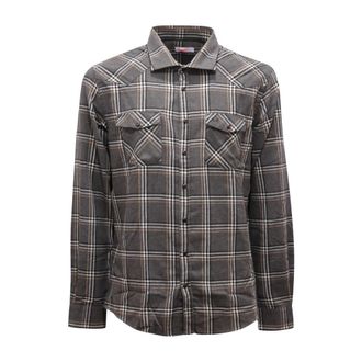 Sun 68 S44112 4701 Flannel Shirt - Heren - Casual Overhemden - Grijs - M - Katoen - Overhemden