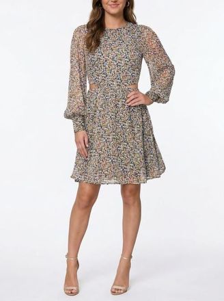 Rachel Roy Nash Cutout Chiffon Mini Dress in Limelight Ditsy Floral at Nordstrom, Size 14