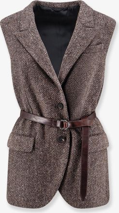 Brunello Cucinelli Blazer smanicato con cintura - BRUNELLO CUCINELLI - gender_Woman