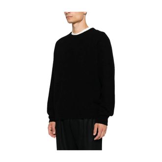 Roberto Collina Truien & Vesten, Heren, Zwart, M, Ronde hals gebreide kleding