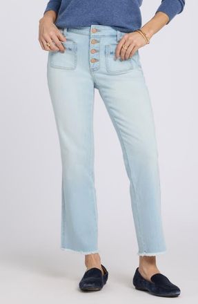 NYDJ Marilyn Raw Hem Ankle Straight Leg Jeans in Sky Valley at Nordstrom, Size 14