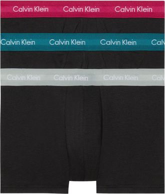 Calvin Klein Mens 3 Pack Low Rise Trunks, Black (B- Gry Htr, Chesapeake Bay, Jwl Wbs), S