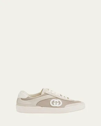Gucci Sneakers with GG cross detail in suede leather from