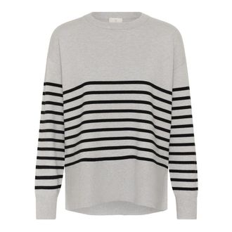Kaffe Truien - Dames - Ronde hals truien - Grijs - S - Truien & Vesten