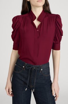 Frame Denim The Gillian Puff Sleeve Shirt in Garnet at Nordstrom, Size X-Small