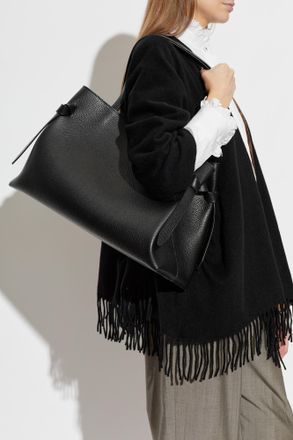 Yuzefi Leather Gyoza Bag, Womens, Black
