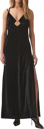 Aje Moonbow Velvet Maxi Dress In Black