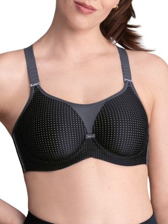 Anita Womens Performance WireX Sports Bra - Black Polyamide - Size 34D