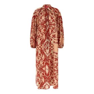 F.R.S. For Restless Sleepers F.r.s For Restless Sleepers, Kleedjes, Dames, Roze, S, Satijn, Europa Chemisier Maxi Jurk