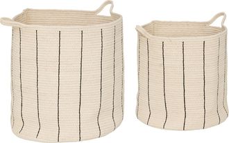 Atmosphera Atmosphera - Lote De 2 Cestas cosy, Algod&oacute;n M&aacute;rfil De 38 Cm - M&aacute;rfil