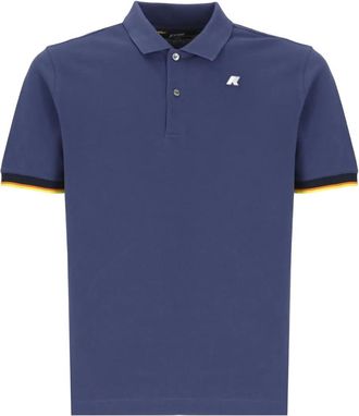 K-Way two-button cotton polo shirt - men - Cotton/Elastane - L - Blue