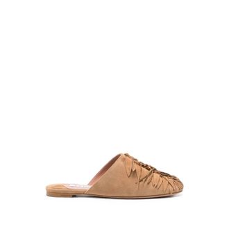Aquazzura Maverick Mule Flat - Dames - Slip ons - Beige - 39 EU - Schoenen