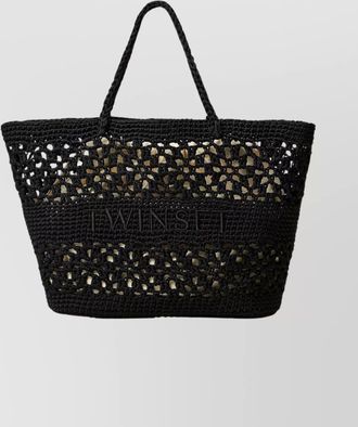 Twin-Set woven tote bag dual handles