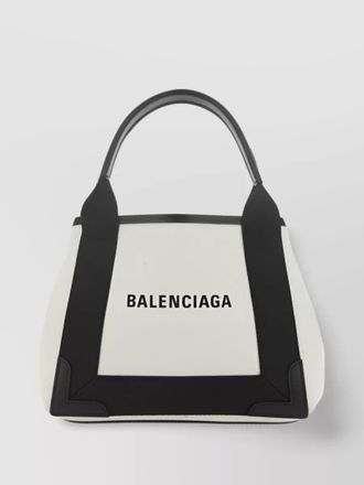 Balenciaga cabas xs canvas and leather tote bag