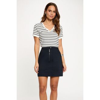 Morgan T-shirt met V-hals en korte mouwen