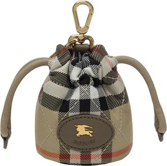 Burberry Horseshoe Check Bag Charm - Dames - Sleutelhangers & Tashangers - Beige - ONE Size - Accessoires