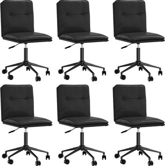 vidaXL Vidaxl - Sillas De Comedor 6 Unidades Cuero Sint&eacute;tico Negro