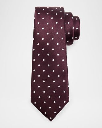 Tom Ford Men & apos;s Polka Dot Mulberry Silk Tie