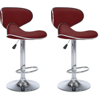 vidaXL 323649 Bar Stools 2 Pcs Wine Red Faux Leather Vidaxl