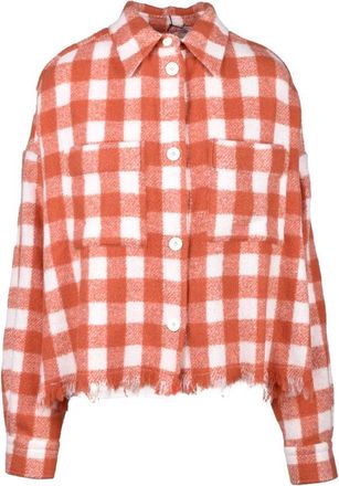 Destin Cropped Checkered Shirt with Frayed Hem