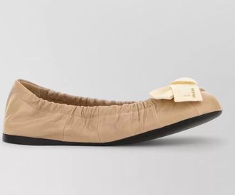Prada leather ballerina flats bow detail
