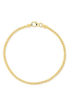 Bony Levy 14K Gold Wheat Chain Bracelet in 14K Yellow Gold at Nordstrom, Size 6.5