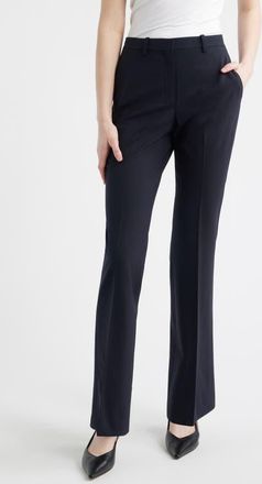 Theory Stretch Wool Trousers in Deep Navy at Nordstrom, Size 12