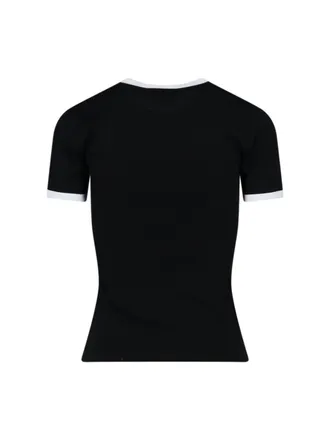 Courr&egrave;ges Womens T-Shirts And Polos Black Cotton