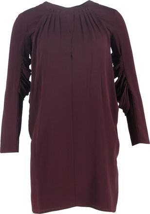 Miu Miu Geplooide mini-jurk van Miu Miu in bordeauxrode zijde