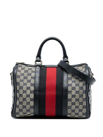 Gucci 2016-2025 Medium GG Canvas Web Joy Boston Bag satchel - Brown