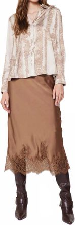 Current Air Floral Lace Pleated Back Blouse In Pink