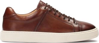Kazar Bruine sneakers voor mannen op een witte zool - Heren - Sneakers - Bruin - 40 EU - Leer - Schoenen