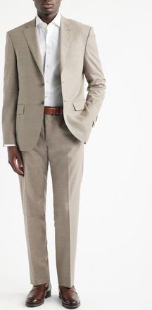Canali Siena Regular Fit Tan M&eacute;lange Stretch Wool Suit in Beige at Nordstrom, Size 60