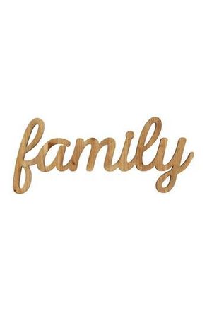 Parkland Collection Natural Family Natural Wood Script Wall Art at Nordstrom Rack