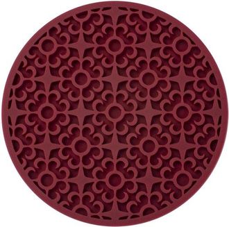 OEM Posavasos Redondos De Silicona Con Estampado De Asfalto, Aislantes T&eacute;rmicos, Suaves, Autoadhesivos, Para T&eacute;, 10 Cm, Rojo Vino, 10 Unidades