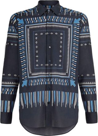 Etro graphic-print cotton shirt - men - Cotton - 41 - Black