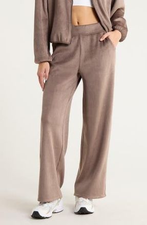 Zella Plush Rib Pants in Brown Quartz at Nordstrom Rack, Size Large