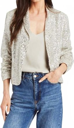 Drew Suzie Sequin Blazer In Stone
