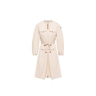 Moncler Moncler Pleated Poplin Dress, Women, Beige, Size: 38