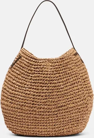 J.W.Anderson Bulb XL leather-trimmed raffia shoulder bag