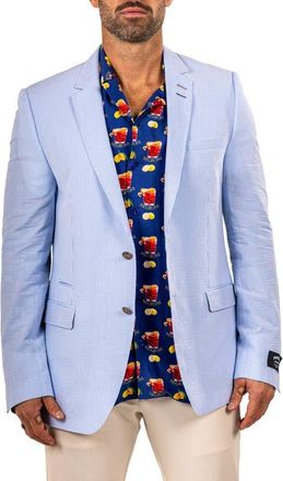 Maceoo Socrates Martyr020 Seersucker Sport Coat in Blue/White at Nordstrom, Size 6