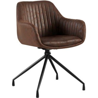 Clp Sedia da pranzo Welby marrone scuro Ecopelle vintage