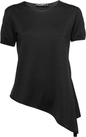 Dolce & Gabbana T-shirt met asymmetrische zoom - Zwart