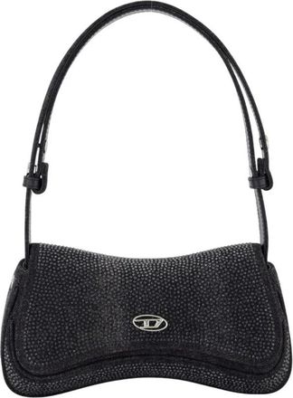 Diesel Zwarte Katoenen Clutch Tas met Klep - Dames - Schoudertassen - Zwart - ONE Size - Katoen - Tassen